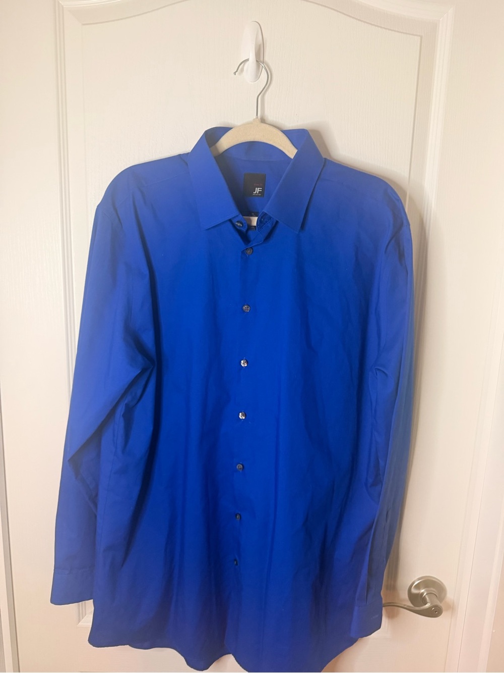 jf j.ferrar Men’s Cobalt Blue Long-Sleeve Dress Shirt